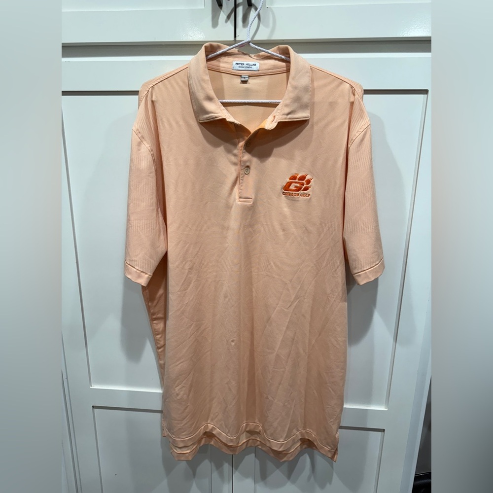 Peter Millar Light Peach Polo with Embroidered Logo